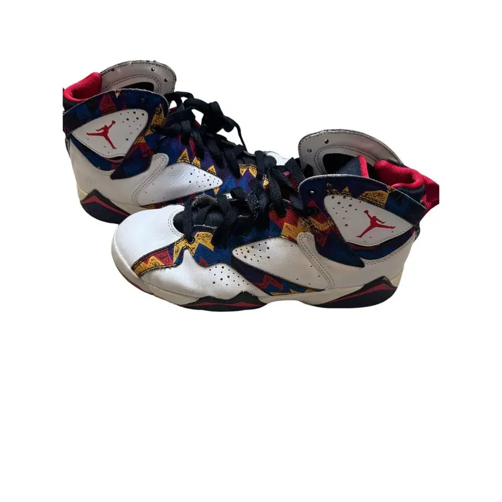 Air Jordan 7 Retro‎ GS Youth Basketball Shoes Size 6Y White Multi Color - Picture 2 of 7